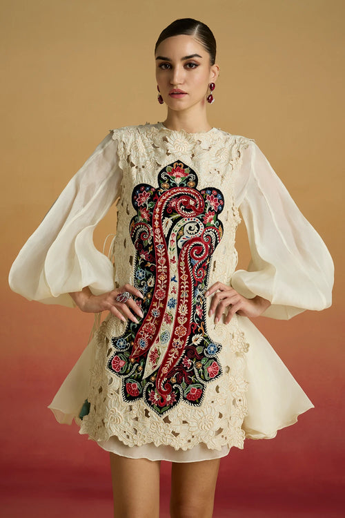 Ivory Cutwork Layered Amaryllis Dress