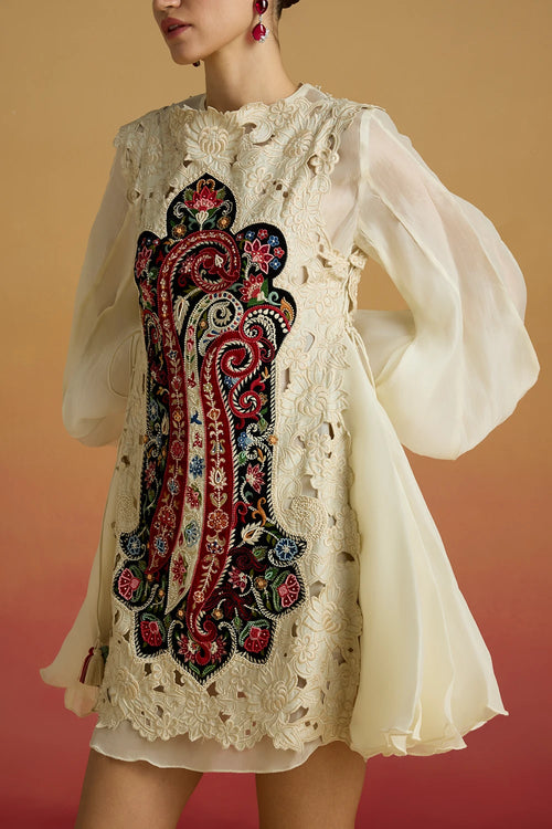 Ivory Cutwork Layered Amaryllis Dress