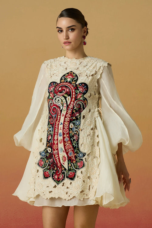Ivory Cutwork Layered Amaryllis Dress