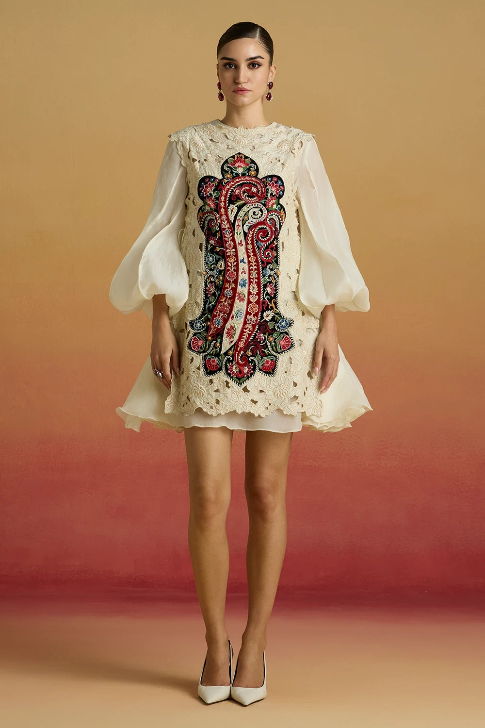 Ivory Cutwork Layered Amaryllis Dress