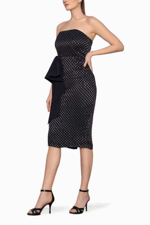 Black Lurex Bow Dress