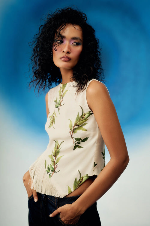 Lace Top With Fringes