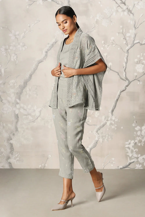 Walk in the Clouds Jade Short Kaftan and Pant