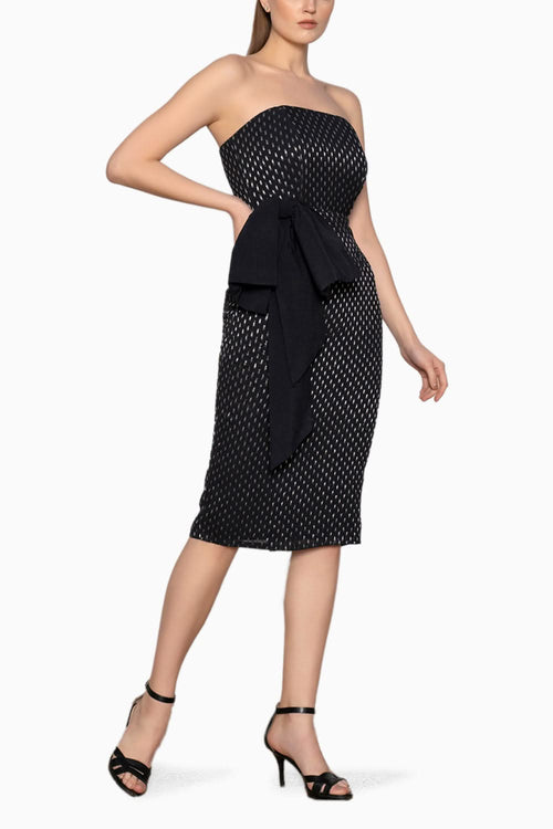 Black Lurex Bow Dress