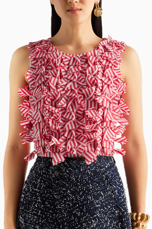 Red Stripe 3D Top