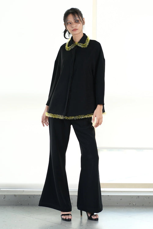Black Phase Shirt And Trousers Set