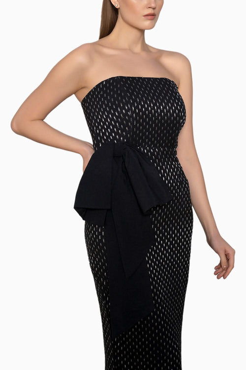 Black Lurex Bow Dress