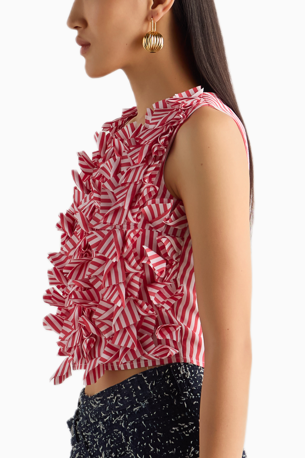 Red Stripe 3D Top