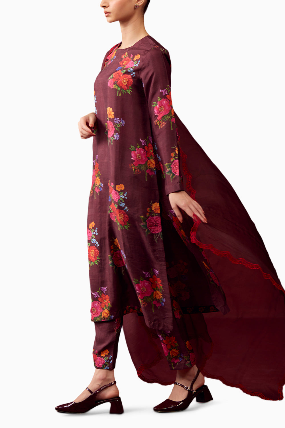 Enchanted Bloom Burgundy Kurta Set