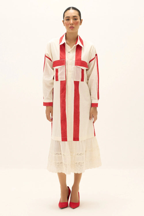 Off White Red Sylvia Dress