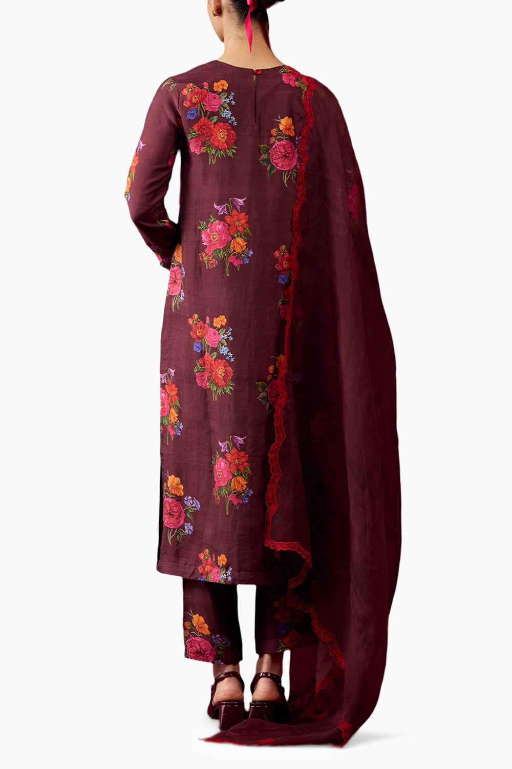 Enchanted Bloom Burgundy Kurta Set