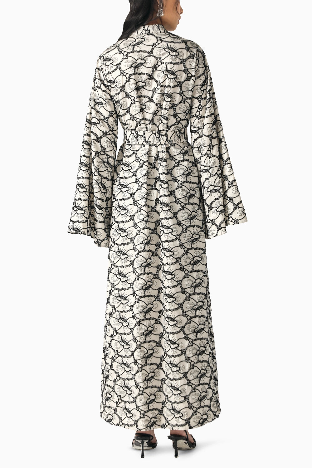 Aria Black-Cream Schiffli Dress