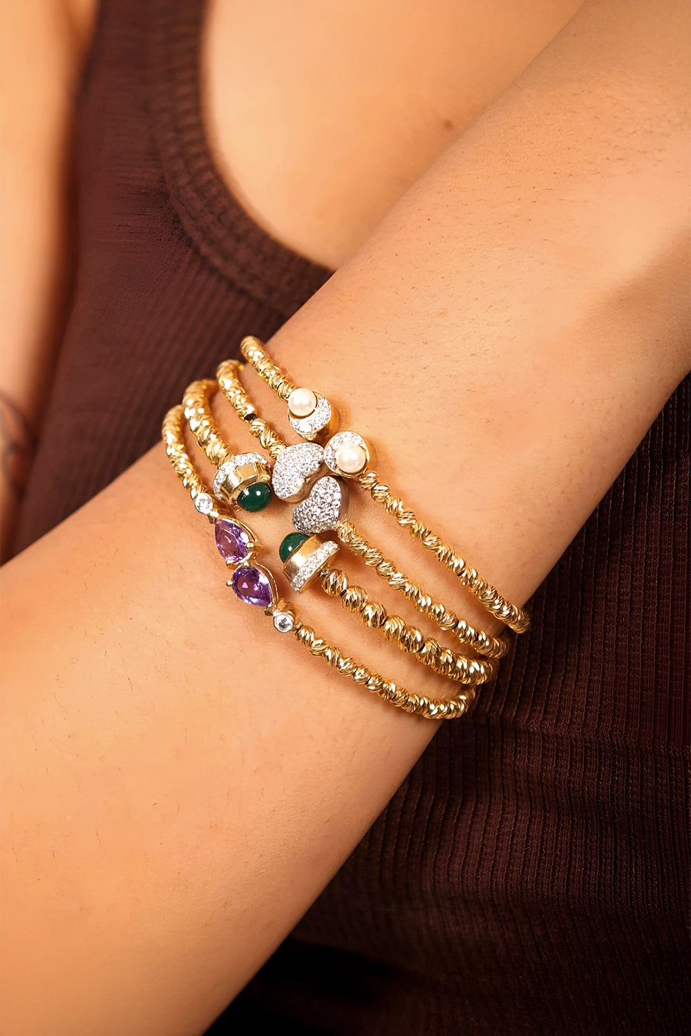 Glitter Heart Snap & Swirl Bracelet