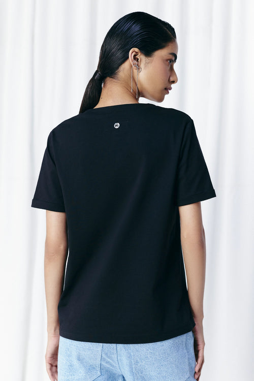 Black Jellyfish Embellished Tshirt