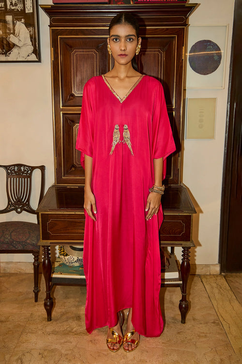 Parrot Paradise Pink Kaftan