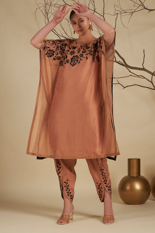 Peach Nysa Kaftan Set