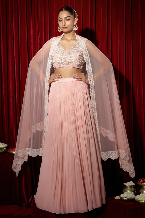 Shruti Blossom Pink Lehenga Set