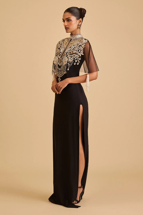 Miraas Necklace Cape Gown