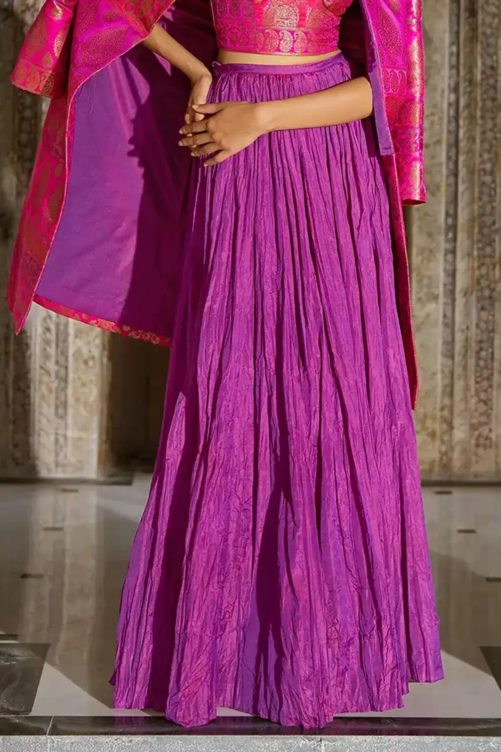 Orchid Crushed Crinkle Maxi Skirt