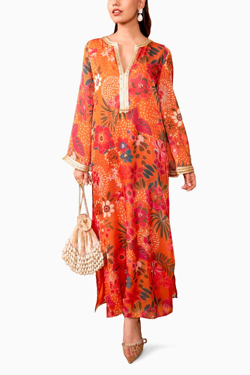 Naina Orange Kaftan