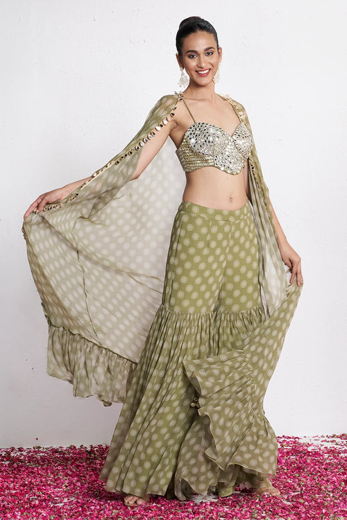 Mehendi Mandala Sharara Set