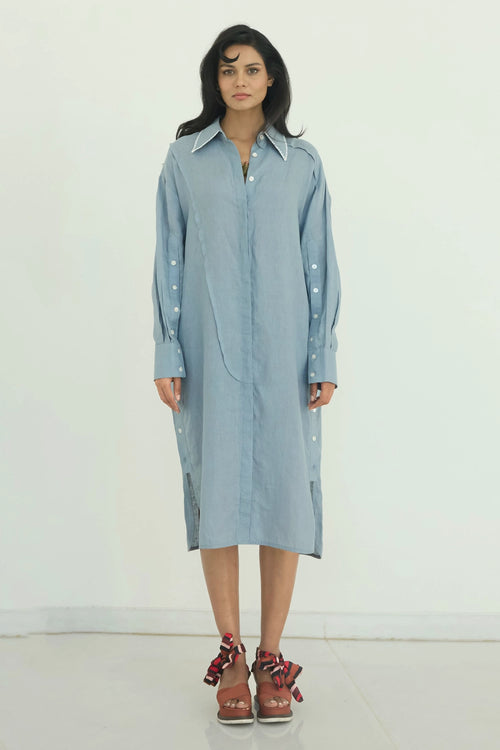 Anastasia Button Down Blue Dress