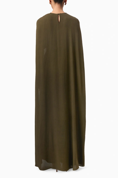 Olive Alaia Draped Overlay Gown