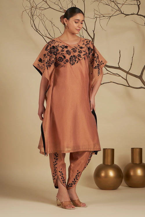 Peach Nysa Kaftan Set