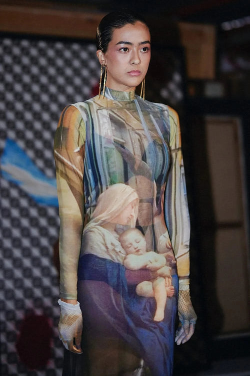 Euphoria Printed Mesh Dress
