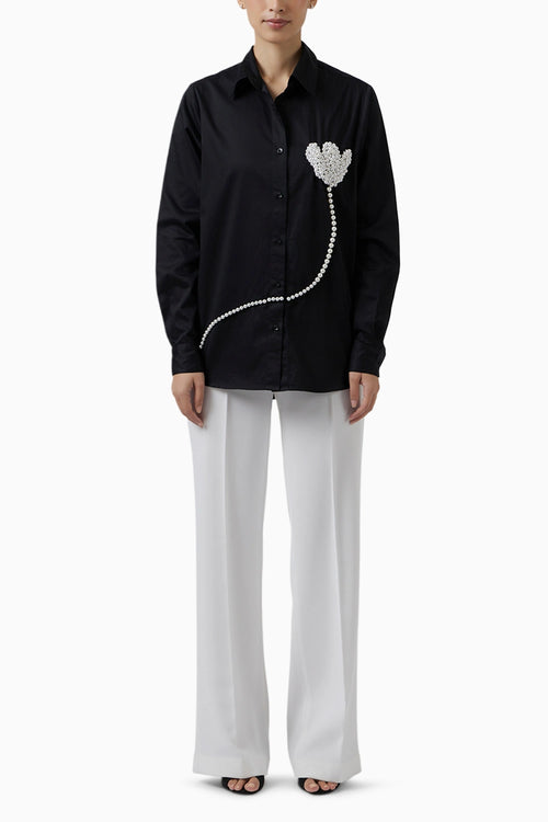 Pearl Rose Black Shirt