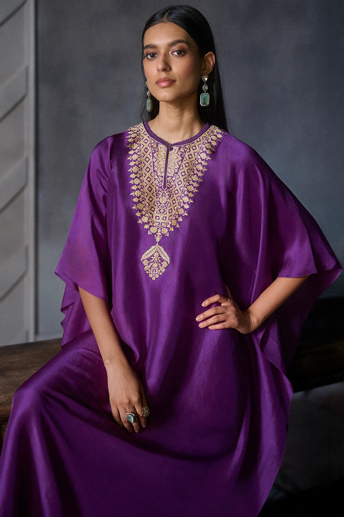 Banaras Patch Purple Kaftan