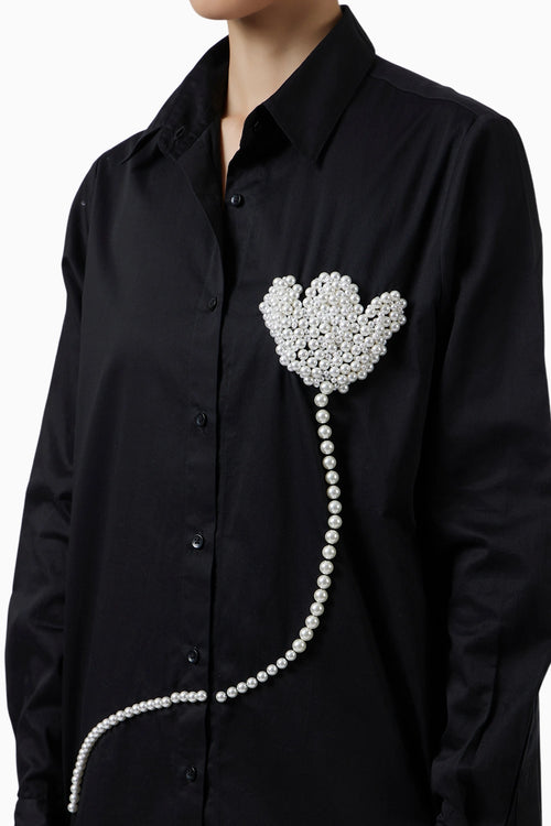 Pearl Rose Black Shirt