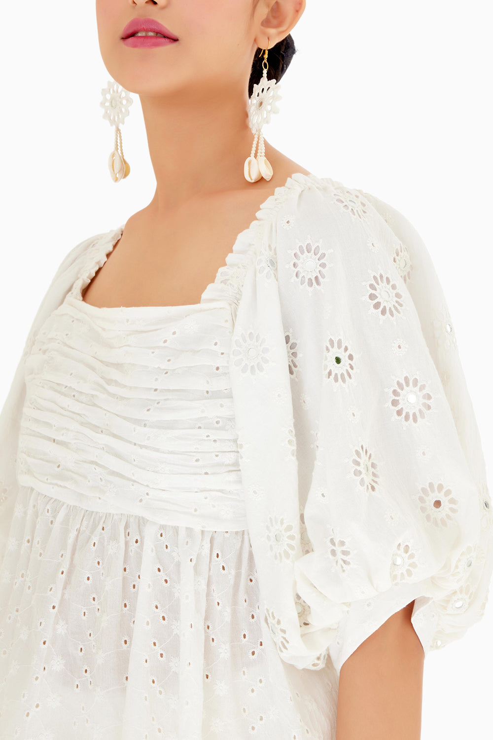 Ivory Bubble Sleeve Top