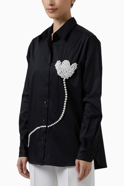 Pearl Rose Black Shirt