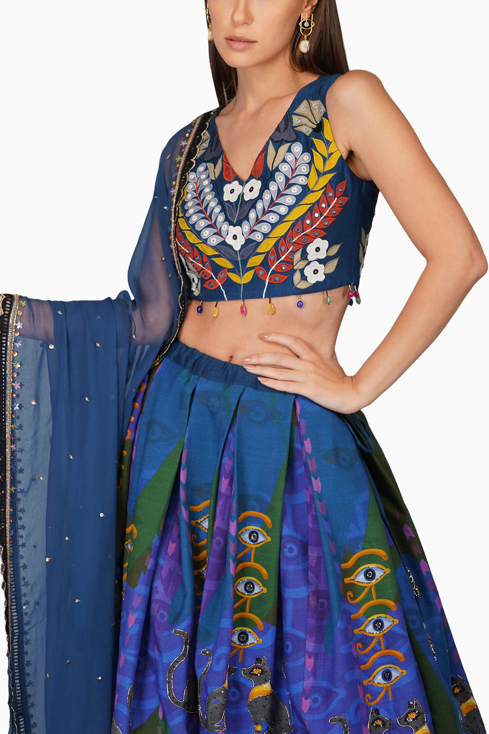 Egyptian Print Lehenga Set