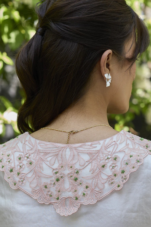 English Morning Ivory Embroidered Blouse