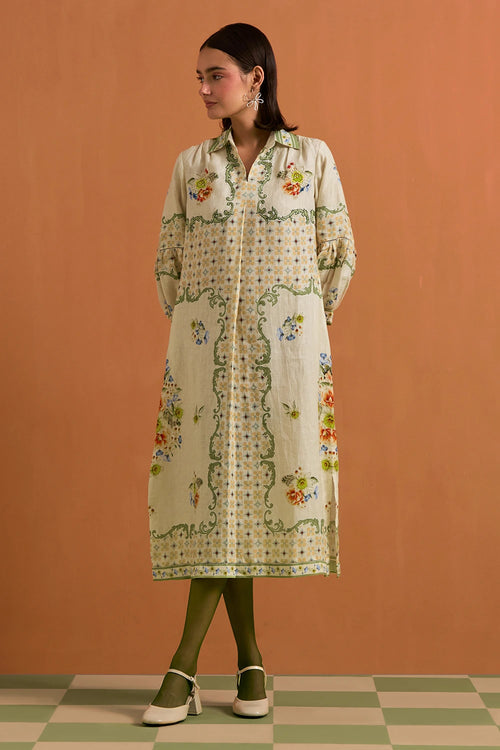Ivory Verdant Shirt Dress