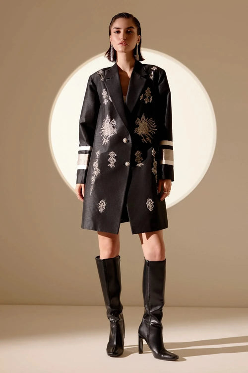 Black Luna Embroidered Blazer