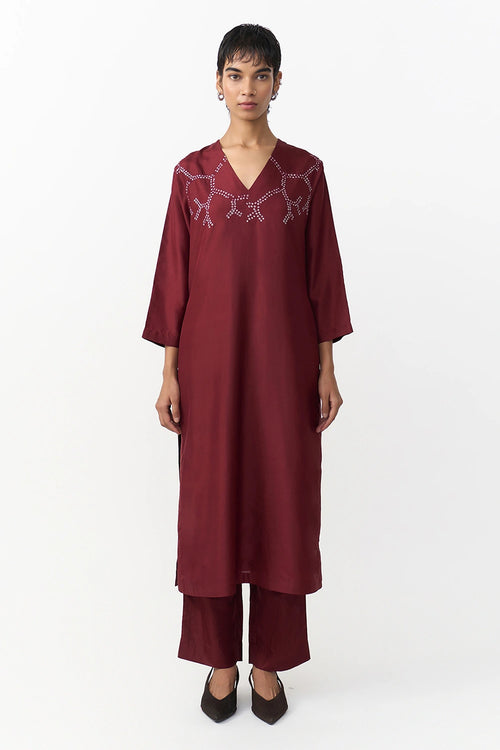 Badra Burgundy Kurta