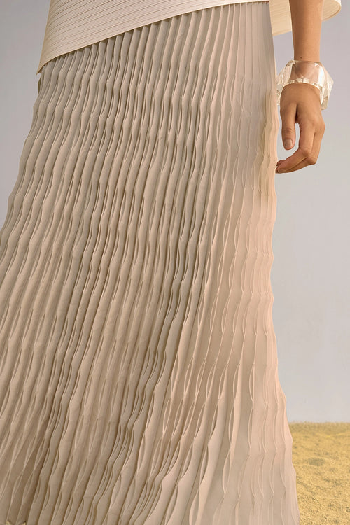 Irregular Pleated Maxi Skirt
