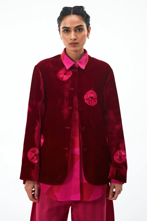 Red Rani Classer's Silk Velvet Jacket
