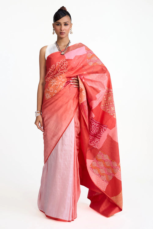 Boro Bandhani Silk Saree