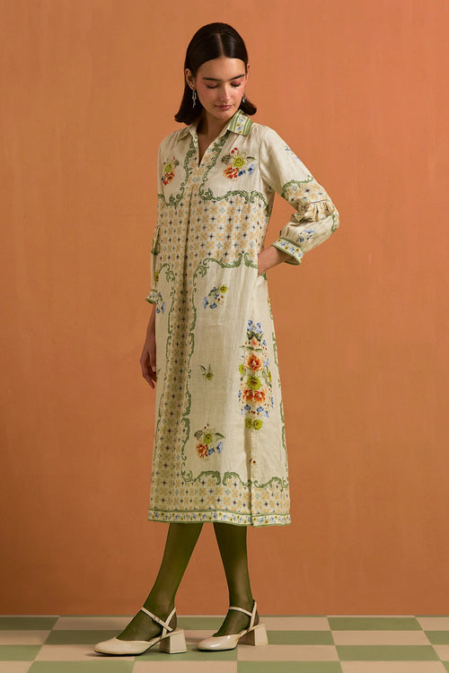 Ivory Verdant Shirt Dress