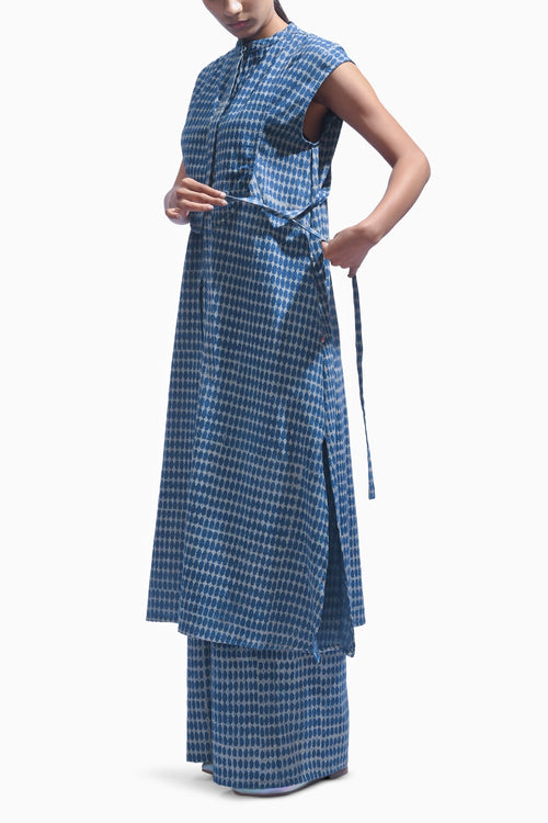 Indigo Chambray Block Print Set