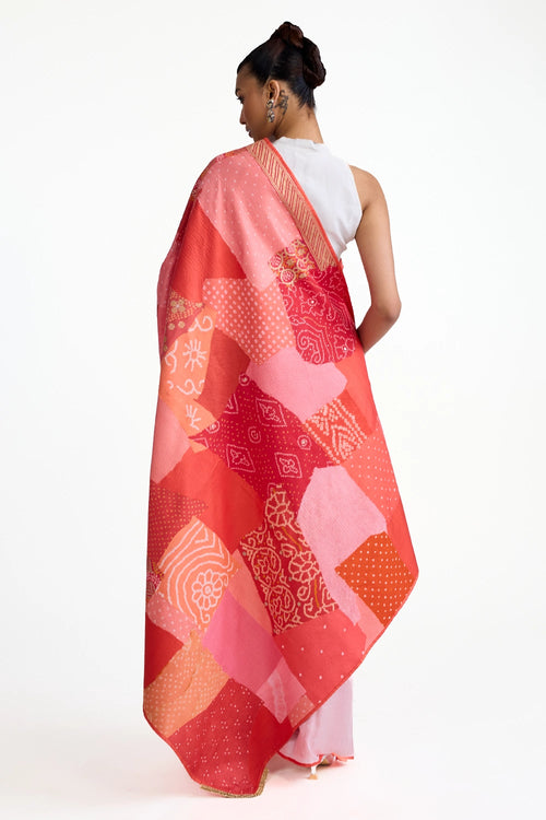 Boro Bandhani Silk Saree