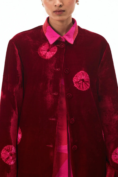 Red Rani Classer's Silk Velvet Jacket