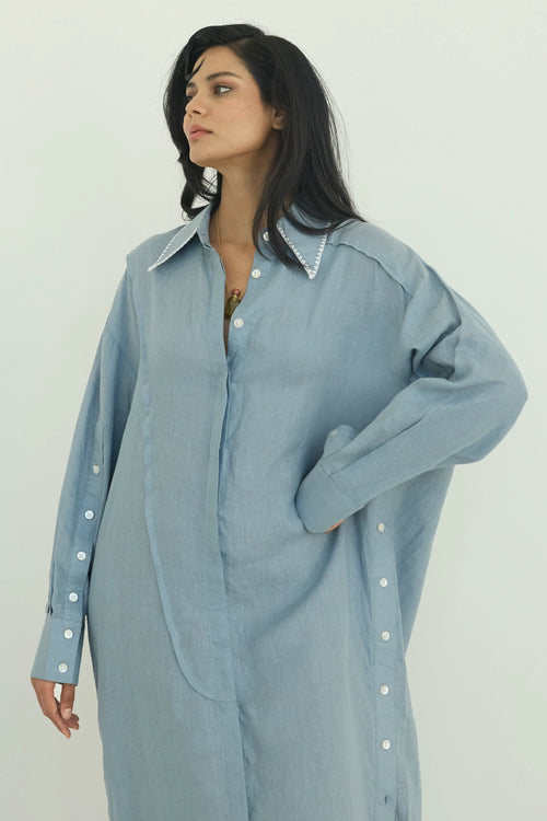 Anastasia Button Down Blue Dress