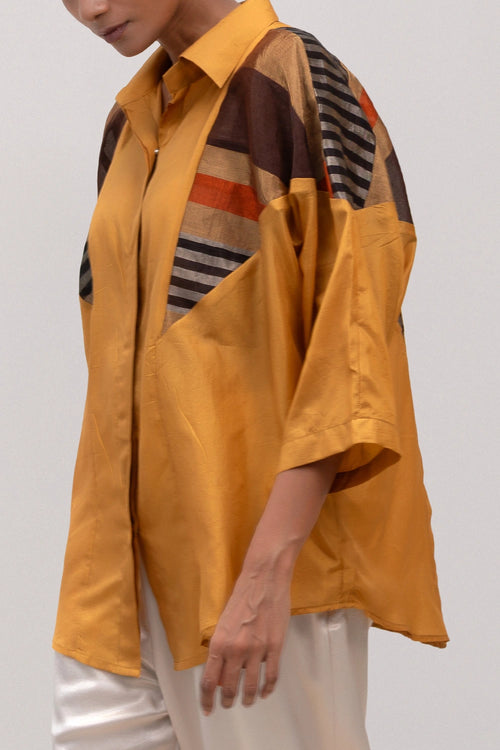 Eeda Varq Mustard Mosaic Shirt