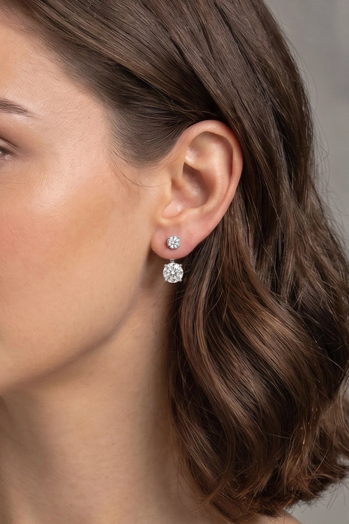 Round Detachable Solitaire Studs