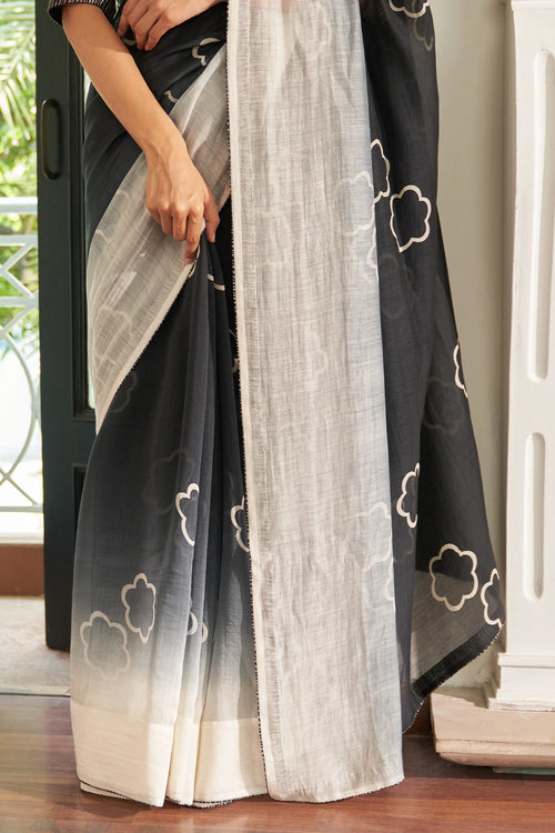 Noir Floral Saree